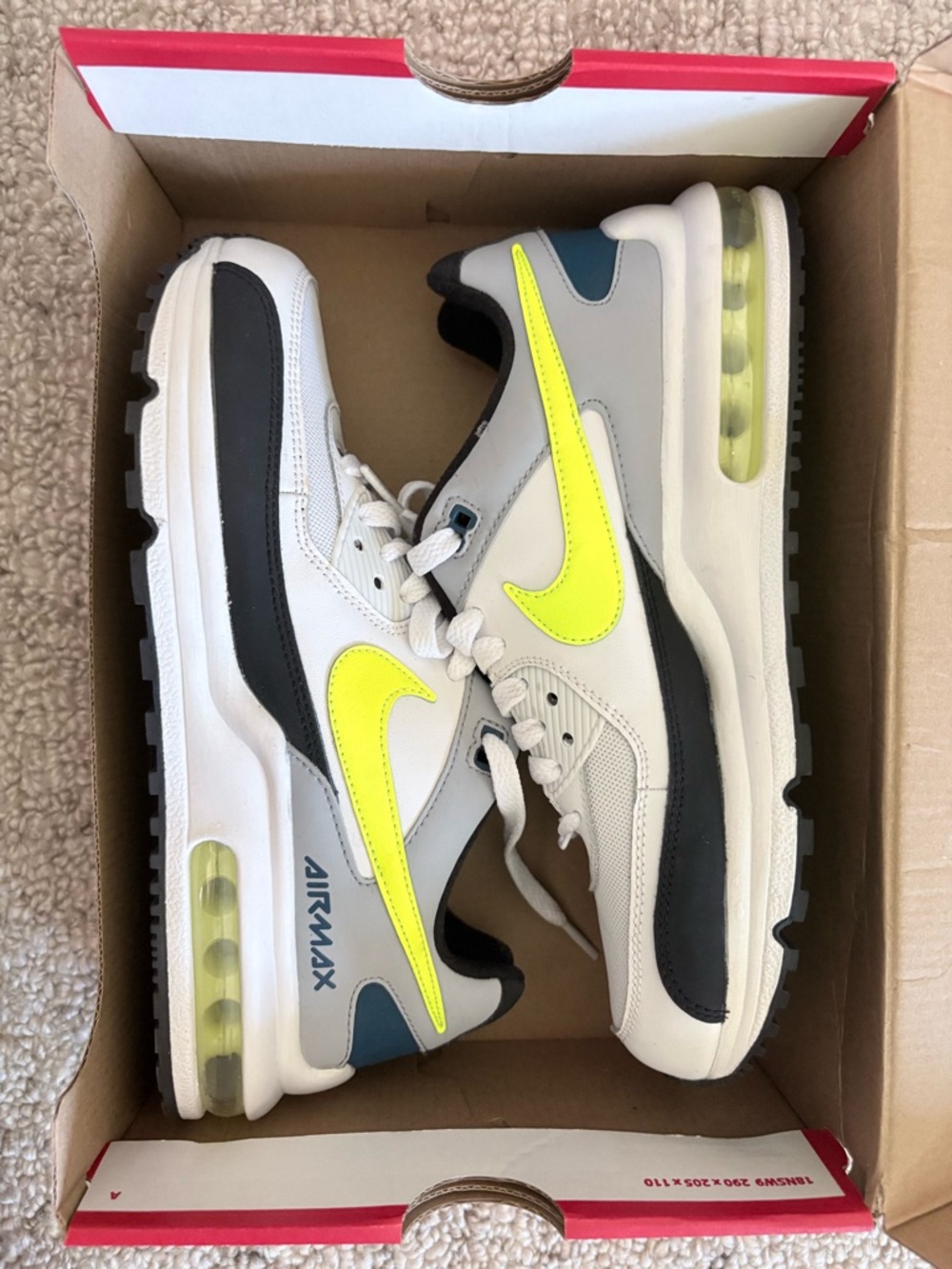 Nike Women's Air Max Sneakers - White, Black & Neon Yellow